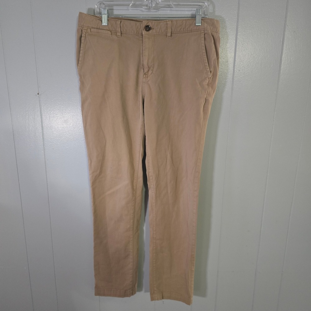 Jack Wills Mens 34R Khaki Chino‎ Pants Slacks University Outfitters Flat Front